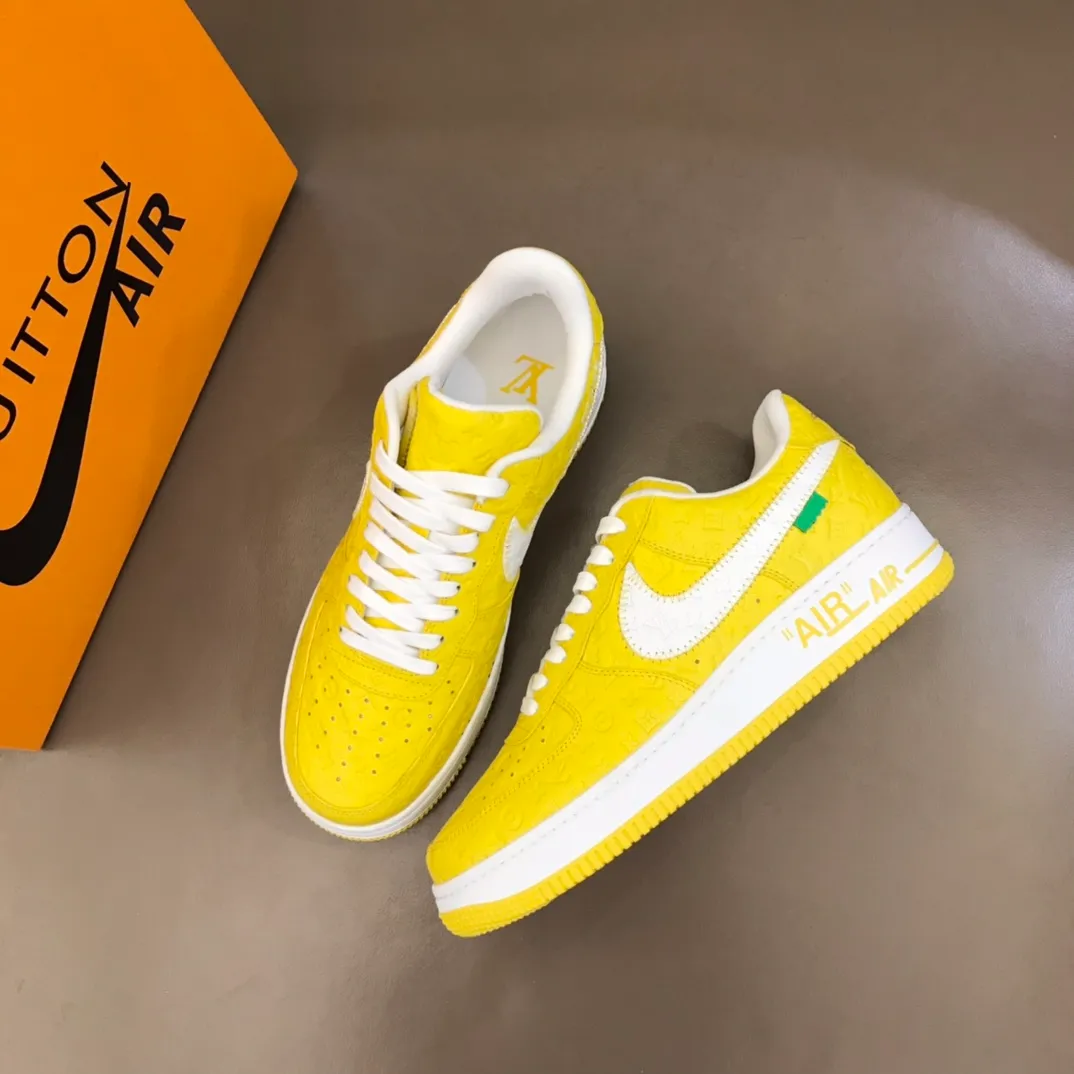 Men's shoes💰p440 "*oui* Vuitto*" x OFF-WHITE x Nike three-party collaboration! Trendy and cool men's casual sports shoes with unrivaled color matching. The design idea basically continues the style of THE TEN. The Swoosh line and tongue label have a very familiar visual effect and are both fashionable and trendy! A must-have for fashionistas! The effect on your feet is absolutely stunning! Size: 38-45
